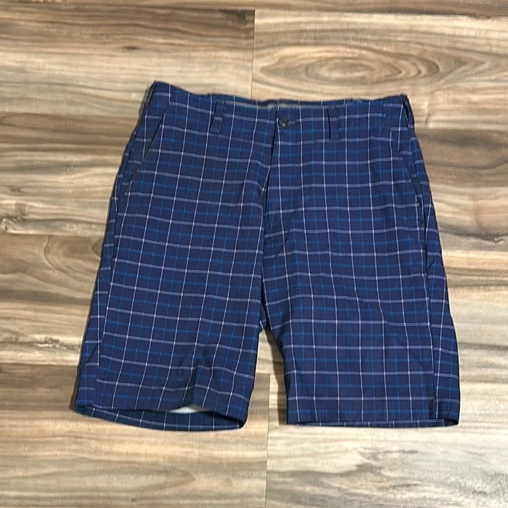 Ben Hogan Plaid Performance Active Stretch Flex Waistband Blue Golf Mens 30